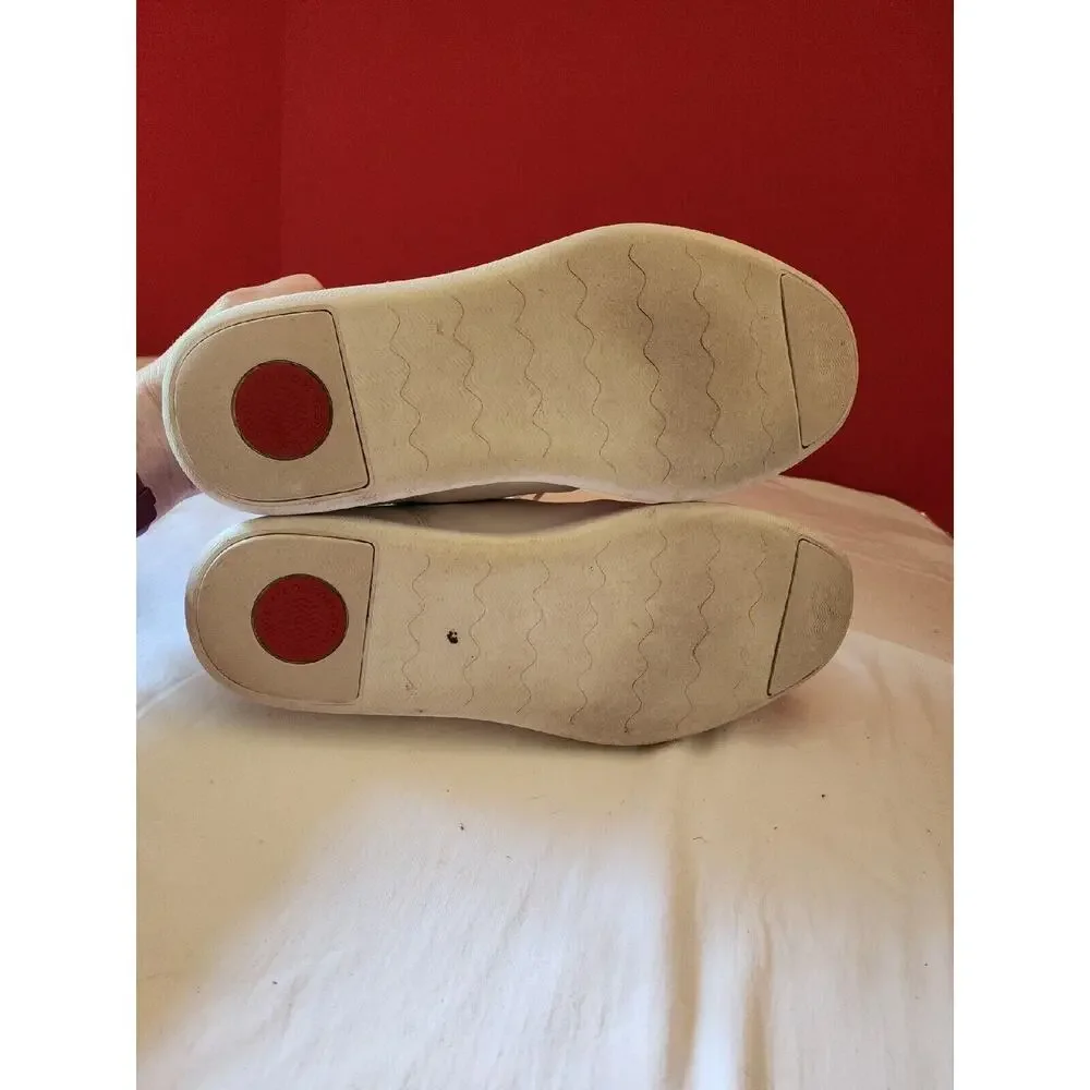 Size 10 Men's FitFlop Christophe Tumbled Leather Shoes White $130 MSRP
